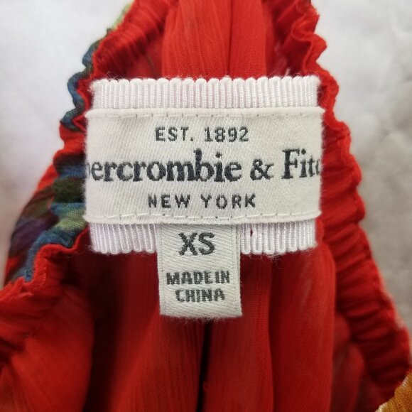 Abercrombie & Fitch Camisole Women's XS Red Floral Beaded Tank Top String A&F - Picture 10 of 14
